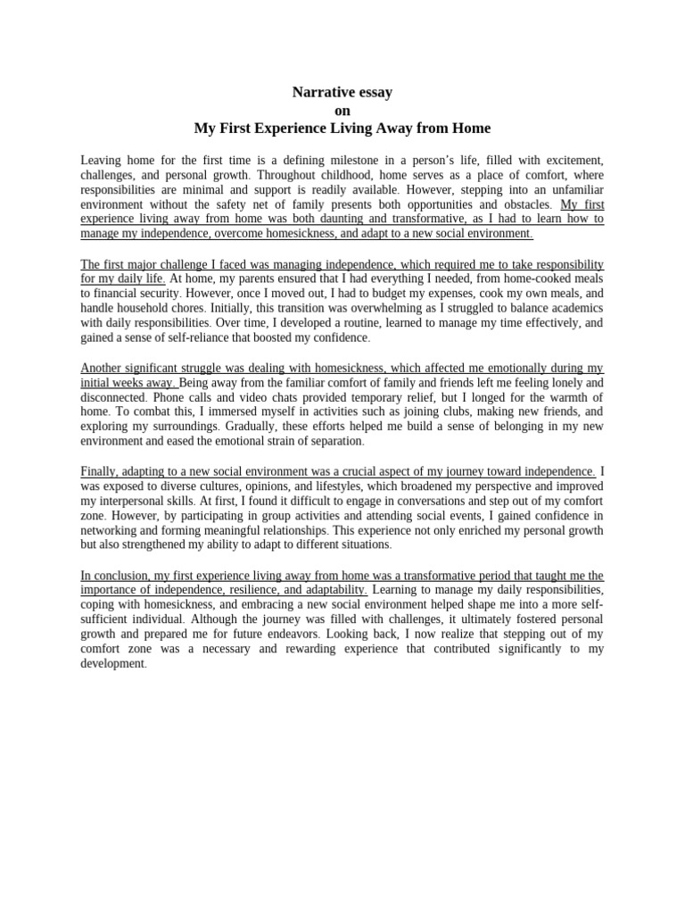 First Time Living Away from Home | PDF | Psychological Resilience ...