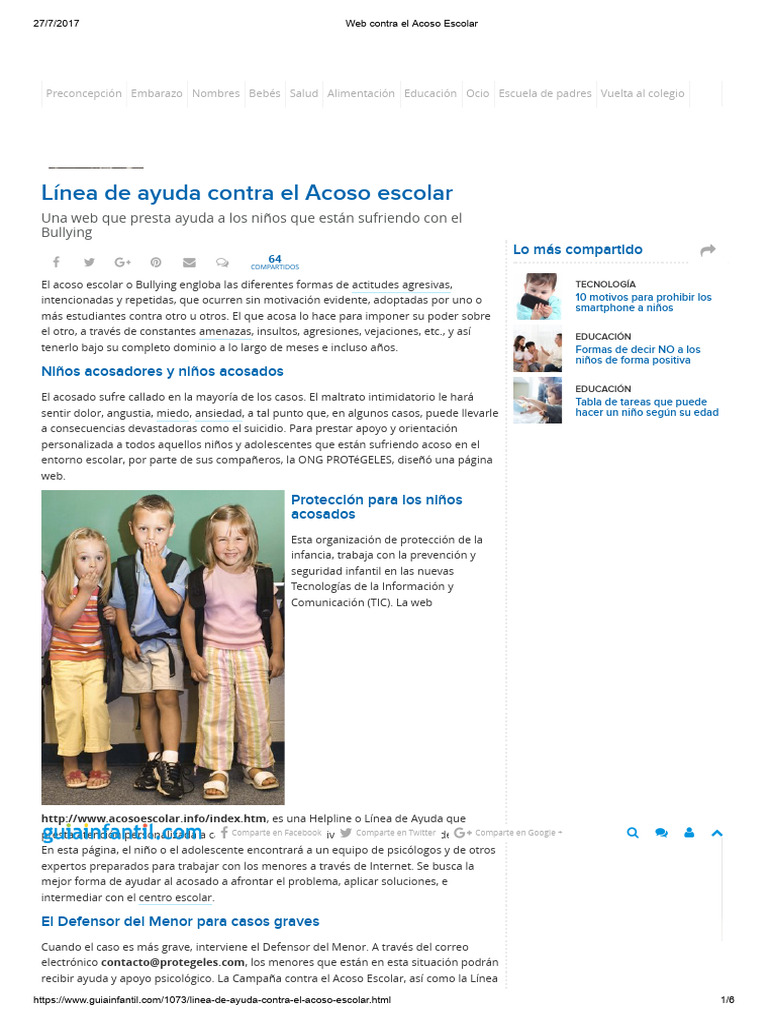 Ayuda contra el Acoso Escolar | PDF | Abuso infantil | Escuelas