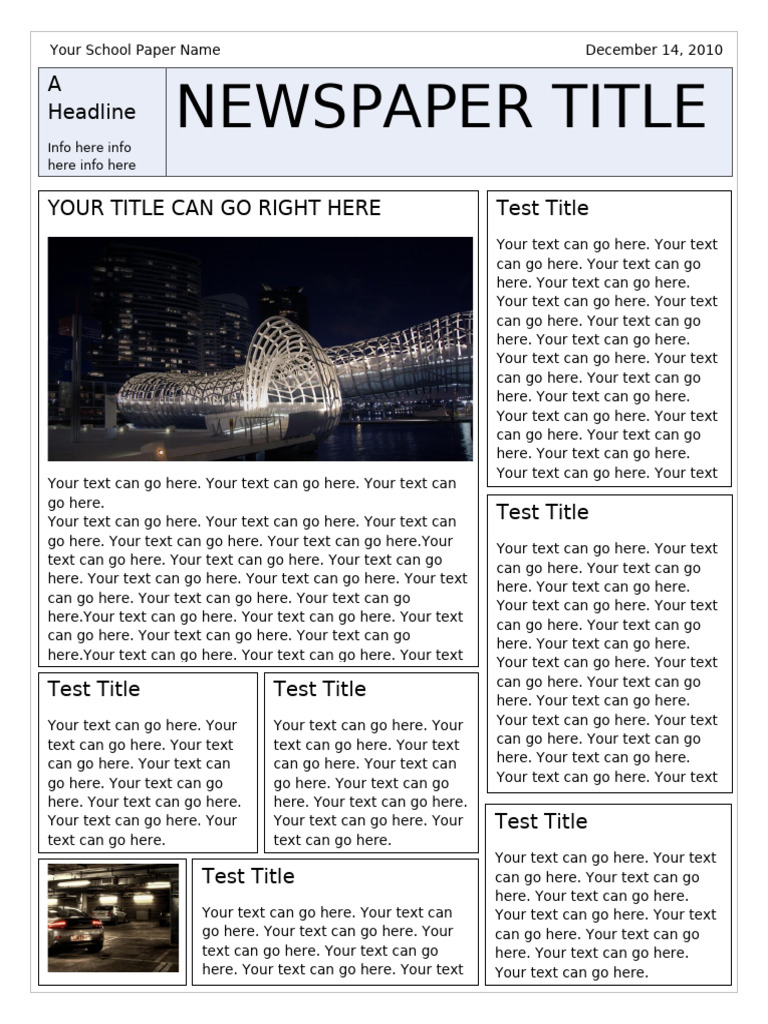 Microsoft Word Newspaper Template | PDF | Newspapers