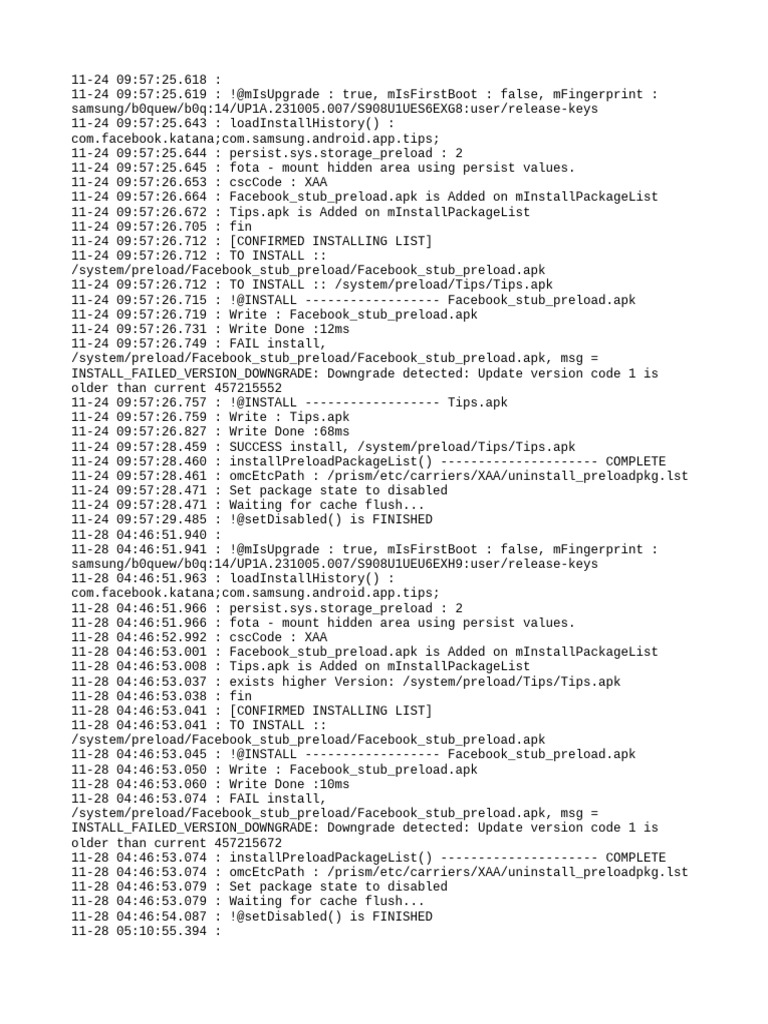 Facebook Preload Installation Log | PDF | Computing | Computing Platforms