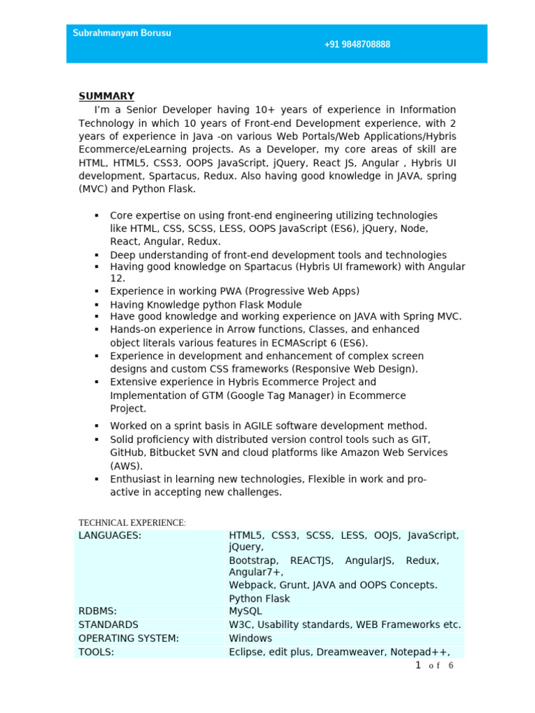 Naukri Bsubrahmanyam (10y 0m) | PDF | Java Script | J Query