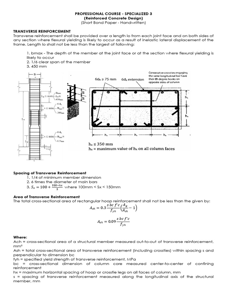 Transverse Reinforcement Guidelines | PDF