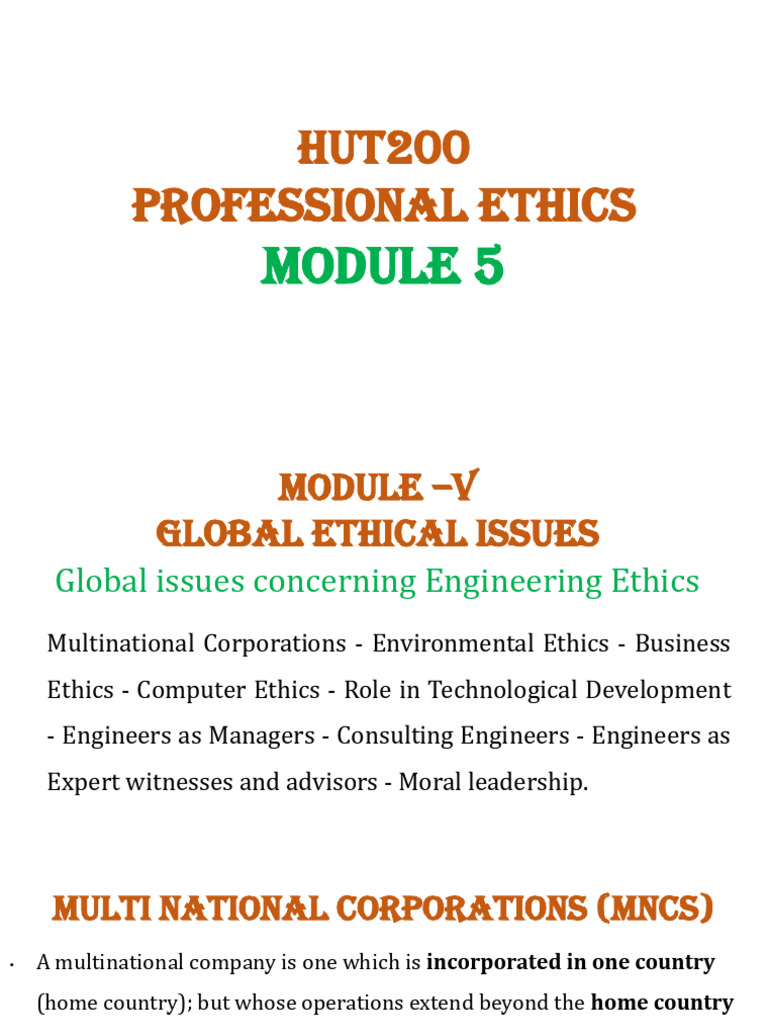 Global Ethical Issues in Engineering | PDF | Electronic Waste ...