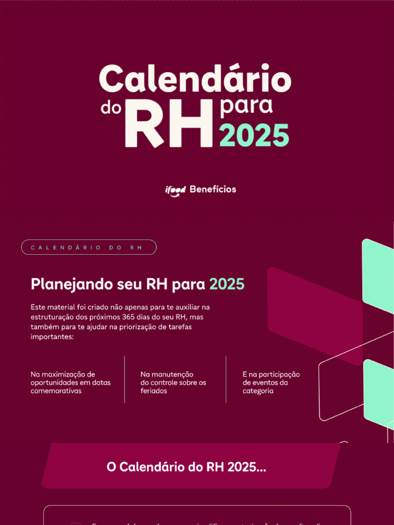 Calendário do RH 2025: Planejamento Eficiente | PDF