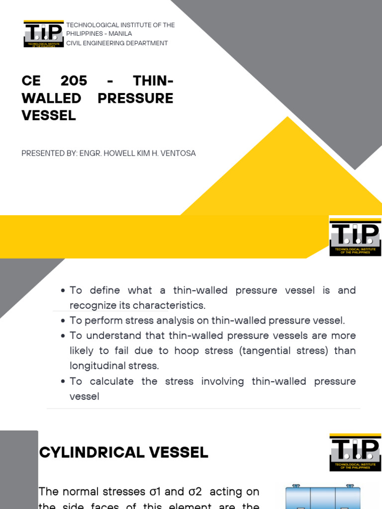 Thin-Walled Pressure Vessel Analysis | PDF | Stress (Mechanics ...