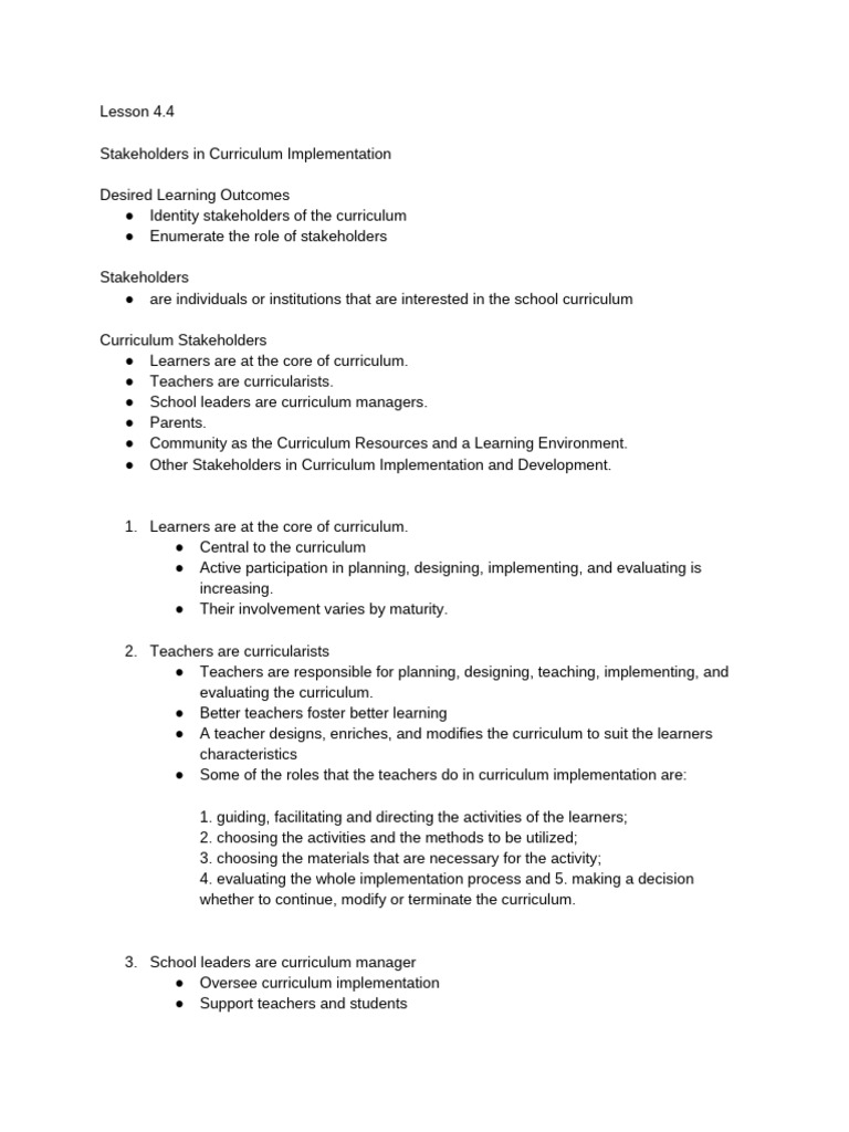 Lesson 4.4 Curriculum Implementation Lopez | PDF