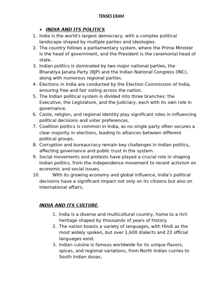 India: Politics and Cultural Heritage | PDF | Politics Of India ...