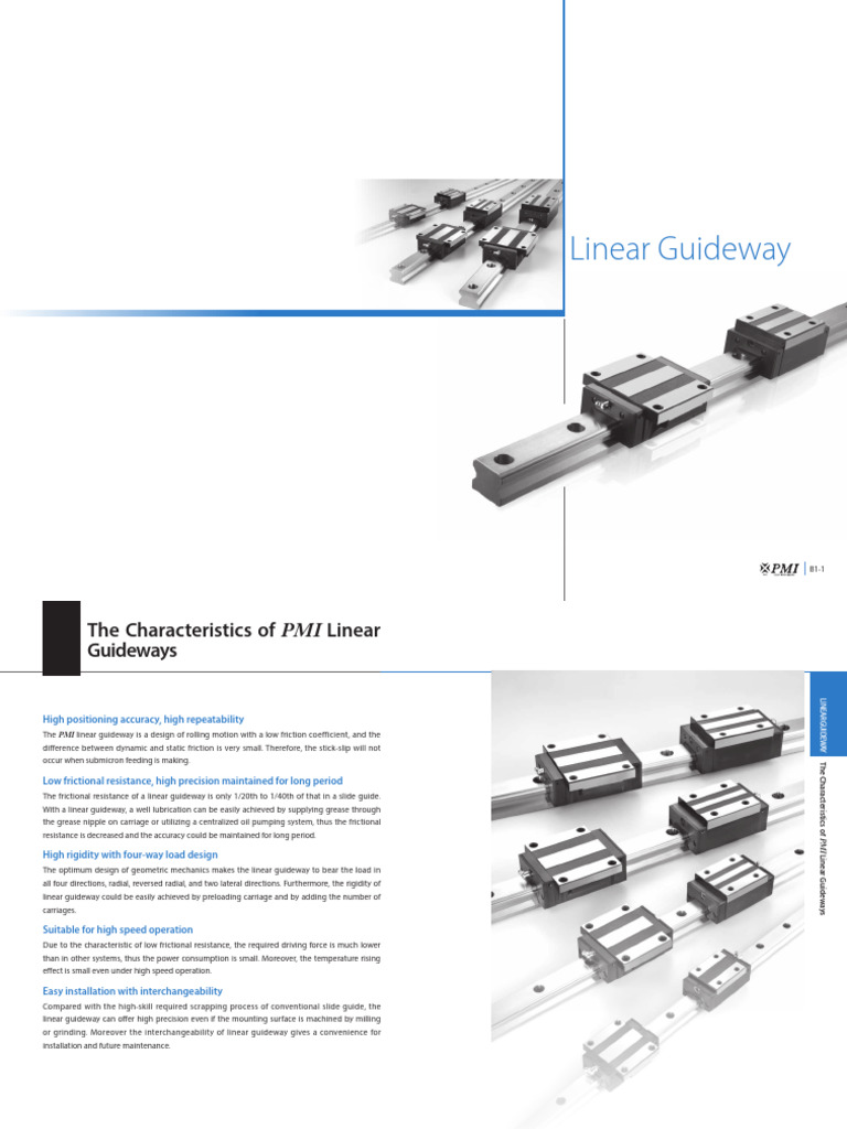 PMI Linear Guideway Overview | PDF | Friction | Stress (Mechanics)