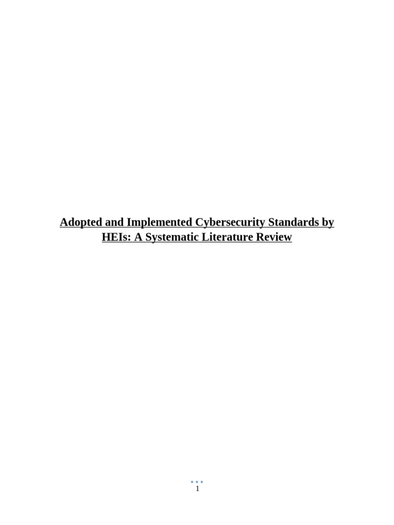 Cybersecurity Standards in Higher Education | PDF | Computer Security ...