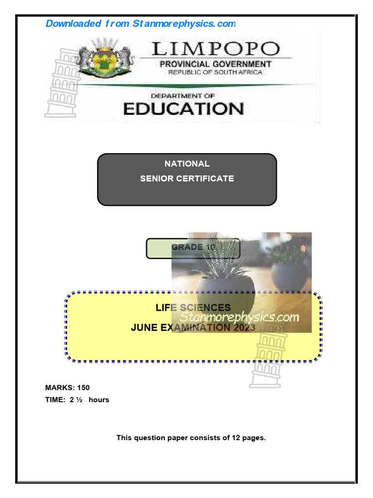 Life Science Question Papers | PDF | Tissue (Biology) | Epithelium