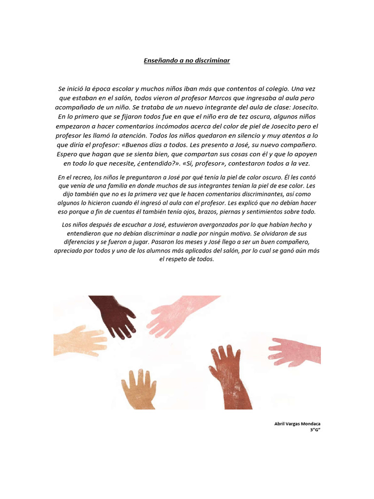 Enseñando A No Discriminar | PDF