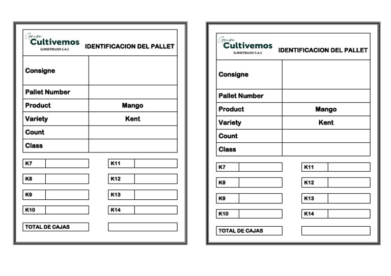 Identificación de Pallet de Mangos Kent | PDF