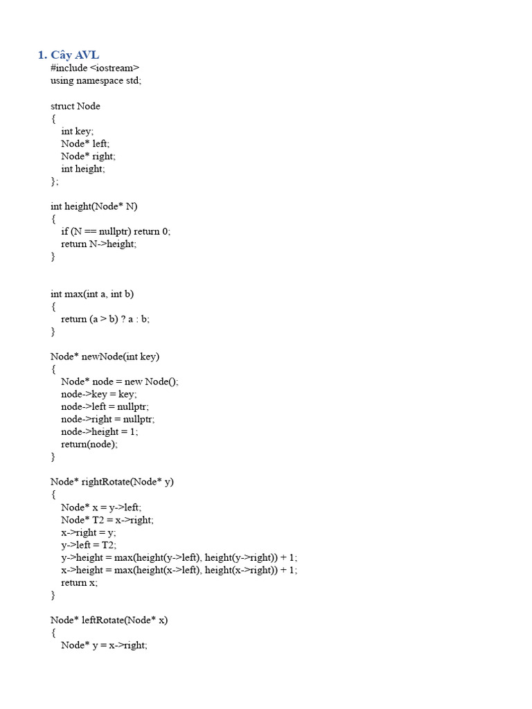 Cây AVL | PDF