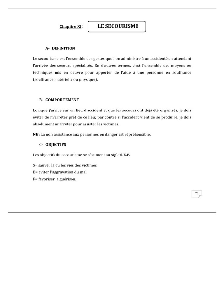 Cours Sur Le Secourisme | PDF
