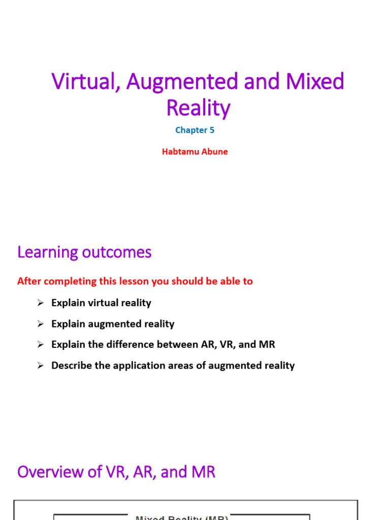 Understanding VR, AR, and MR Applications | PDF | Augmented Reality ...