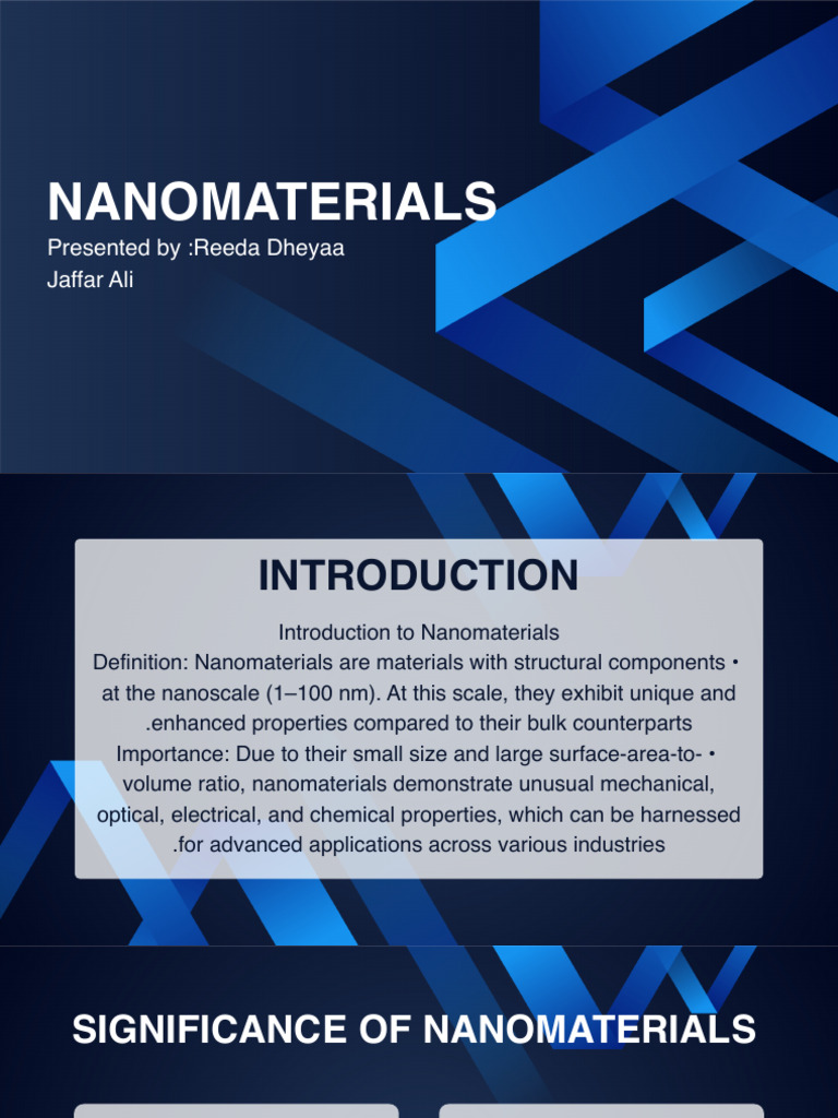 Overview of Nanomaterials and Applications | PDF | Nanomaterials ...