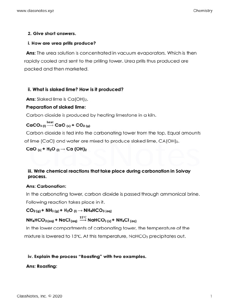 Chemistry Unit 16 - Review Questions | PDF