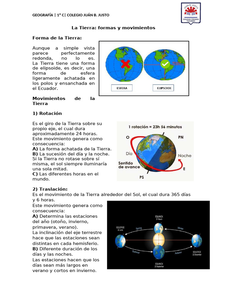 Formas y Movimientos de La Tierra | PDF