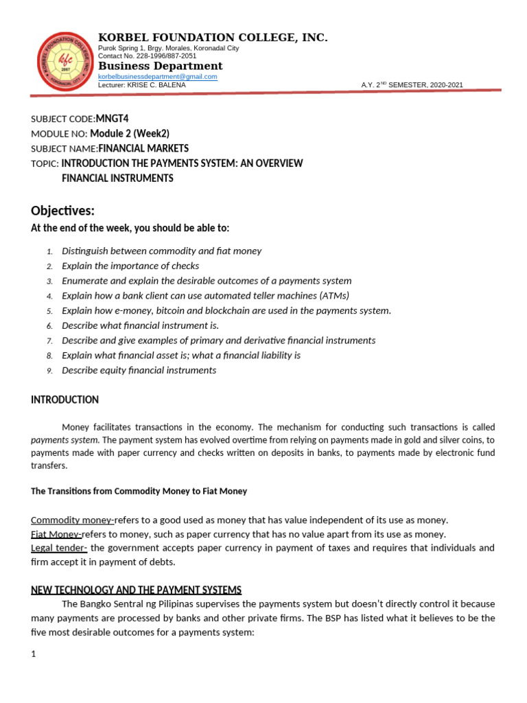 Financial Markets Module 2 | PDF | Futures Contract | Stocks