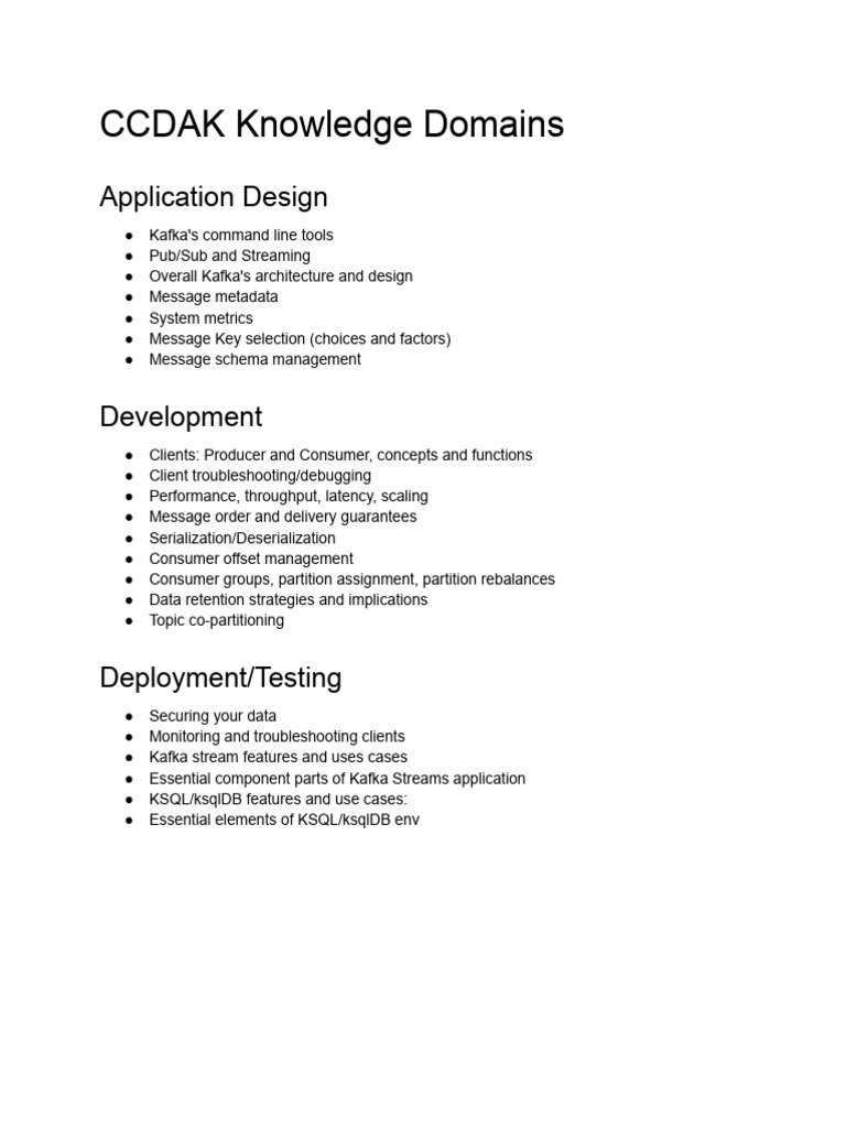 CCDAK Knowledge Domains | PDF