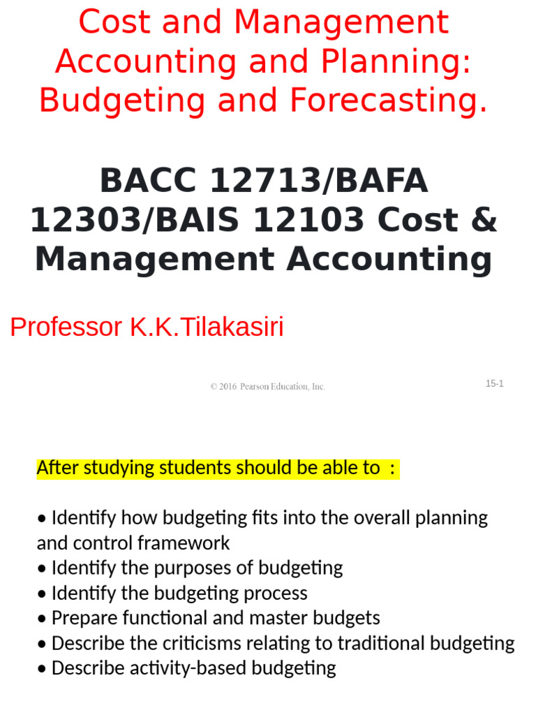 Budgeting and Forecasting in Management | PDF | Budget | Expense