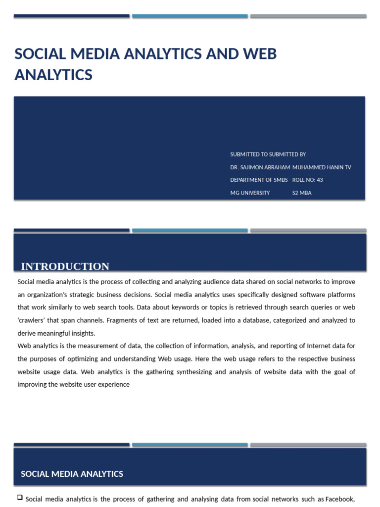SM and Web Analytics | PDF | Analytics | World Wide Web