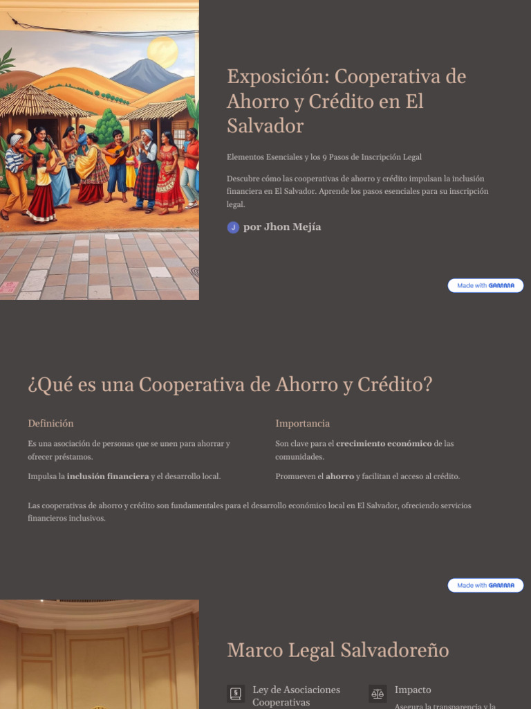 Exposicion Cooperativa de Ahorro y Credito en El Salvador | PDF ...