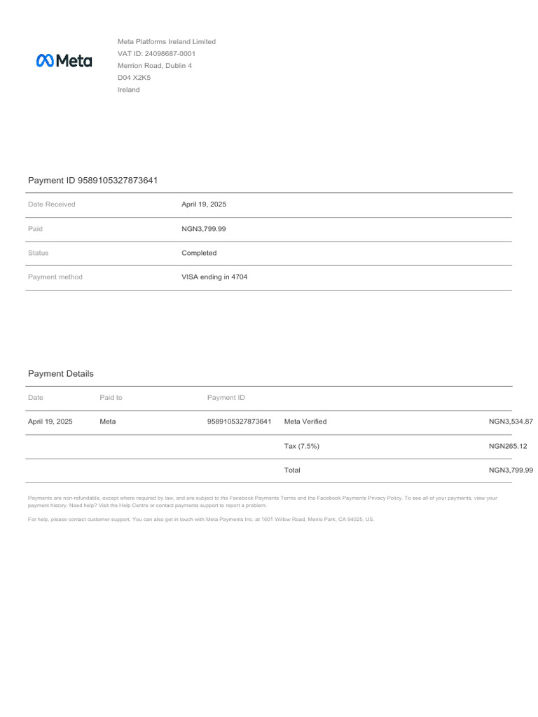 Payment 9589105327873641 | PDF