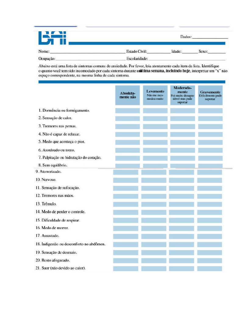 Bdi Teste | PDF