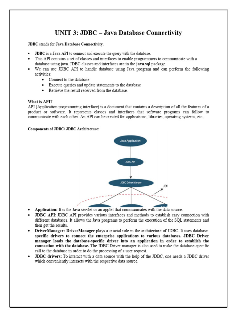 CH3 - JDBC – Java Database Connectivity | PDF | Databases | Information ...