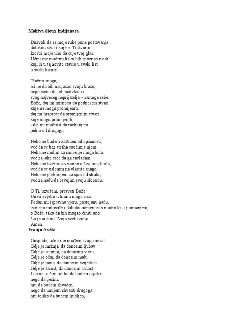 Molitva Sioux Indijanaca | PDF