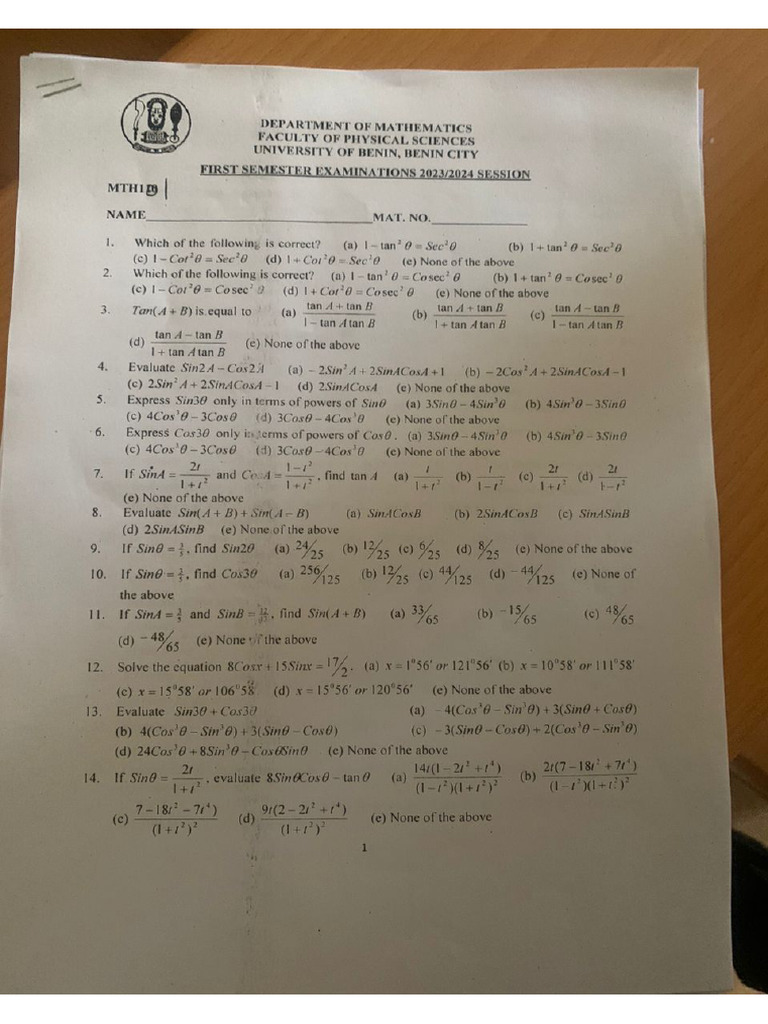 Math 101 CA PDF | PDF