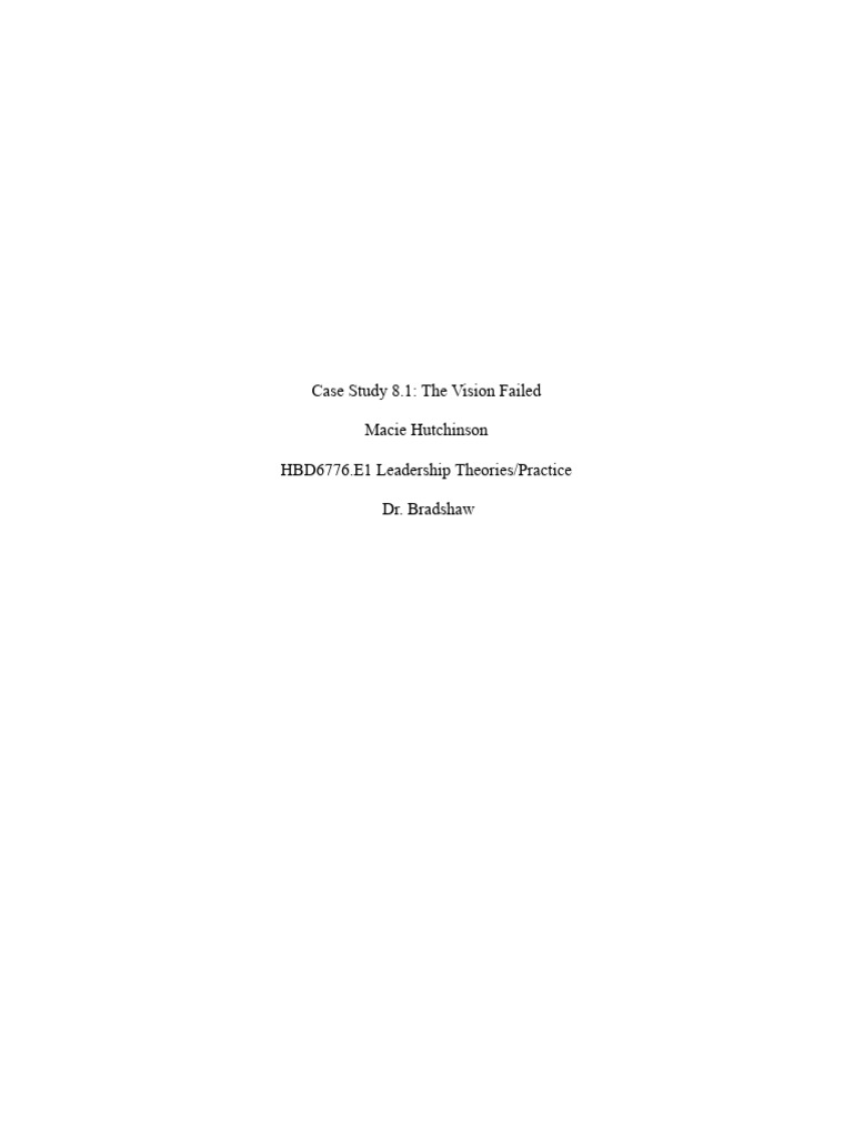 Transformational Leadership Failures | PDF | Leadership ...
