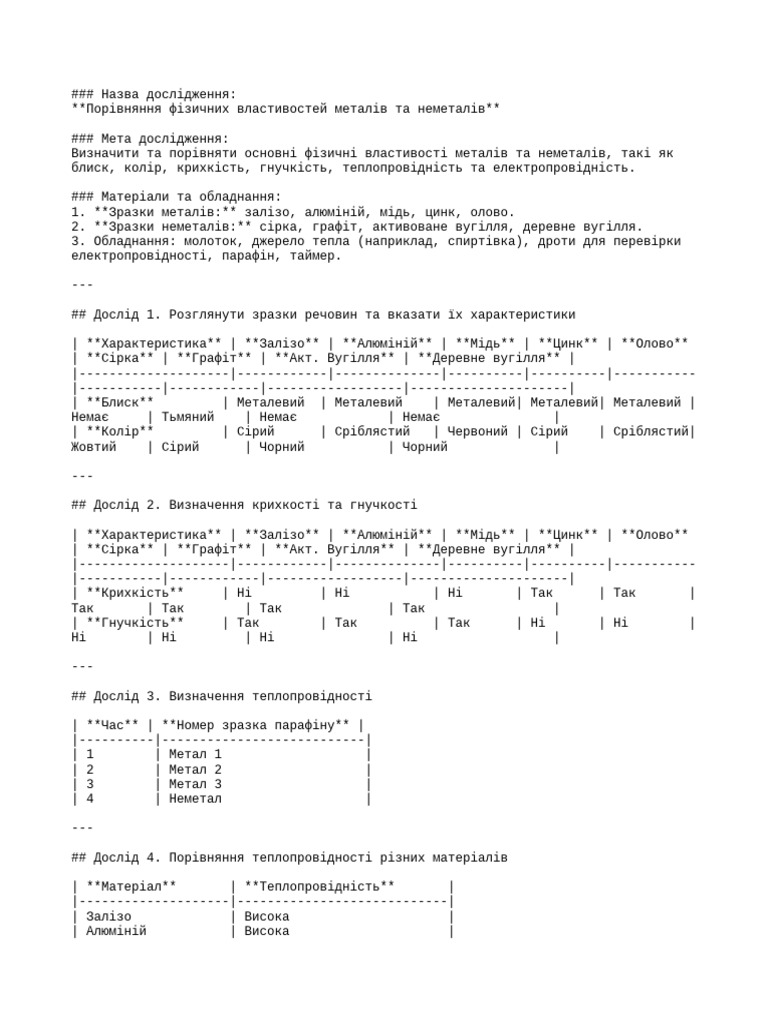 Metals Vs Nonmetals Research 7th Grade | PDF