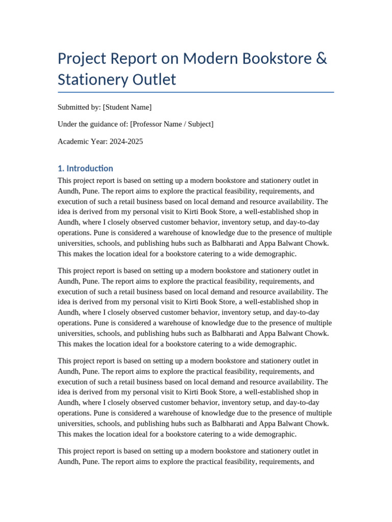 Student Bookstore Project Report Expanded 60pages | PDF | Expense ...