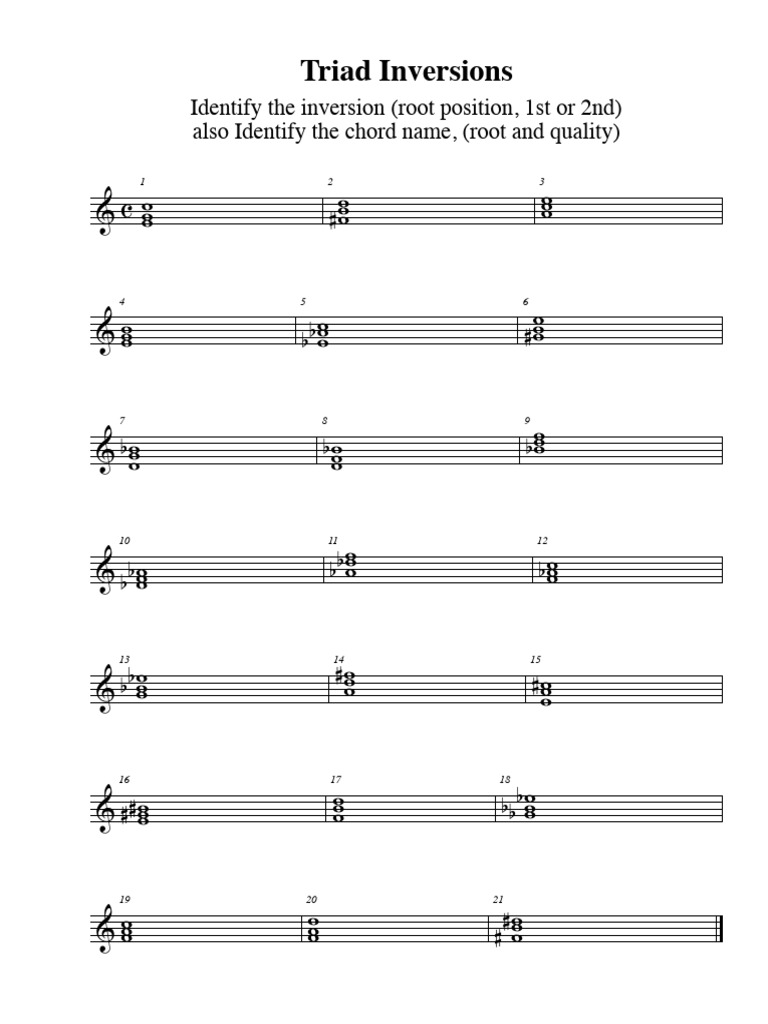 Triad Inversions and Chord Identification | PDF