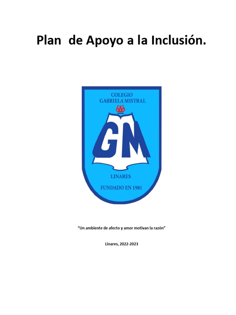 Plan de Apoyo A La Inclusion 2022 | PDF | Inclusión (Educación) | Plan ...