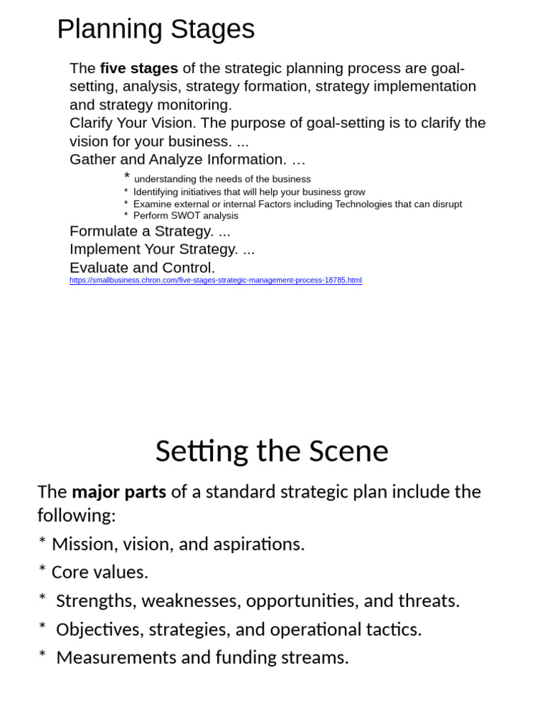 Five Stages of Strategic Planning Process | PDF | Knowledge Management ...