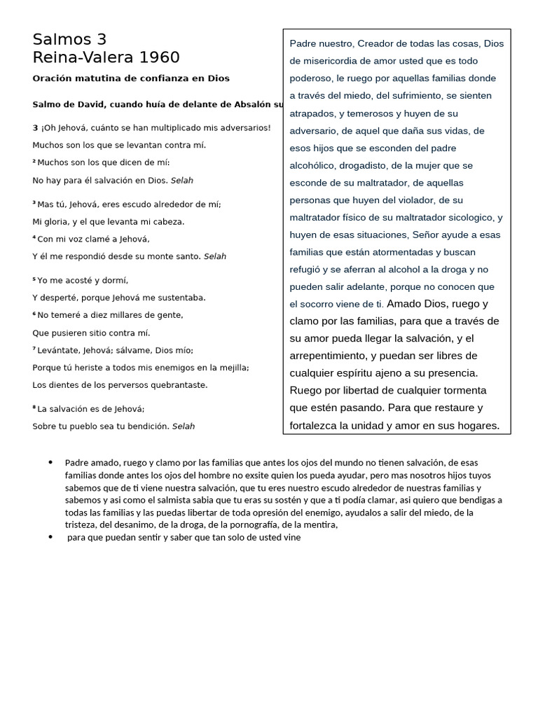 Orar Con Salmo 3 | PDF | Contenido bíblico | Ketuvim