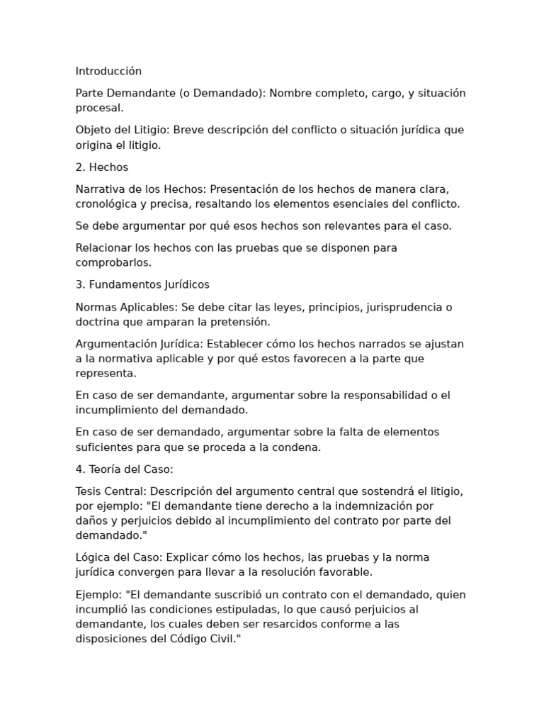 Estructura de un Caso Legal Completo | PDF | Demanda judicial | Daños y ...
