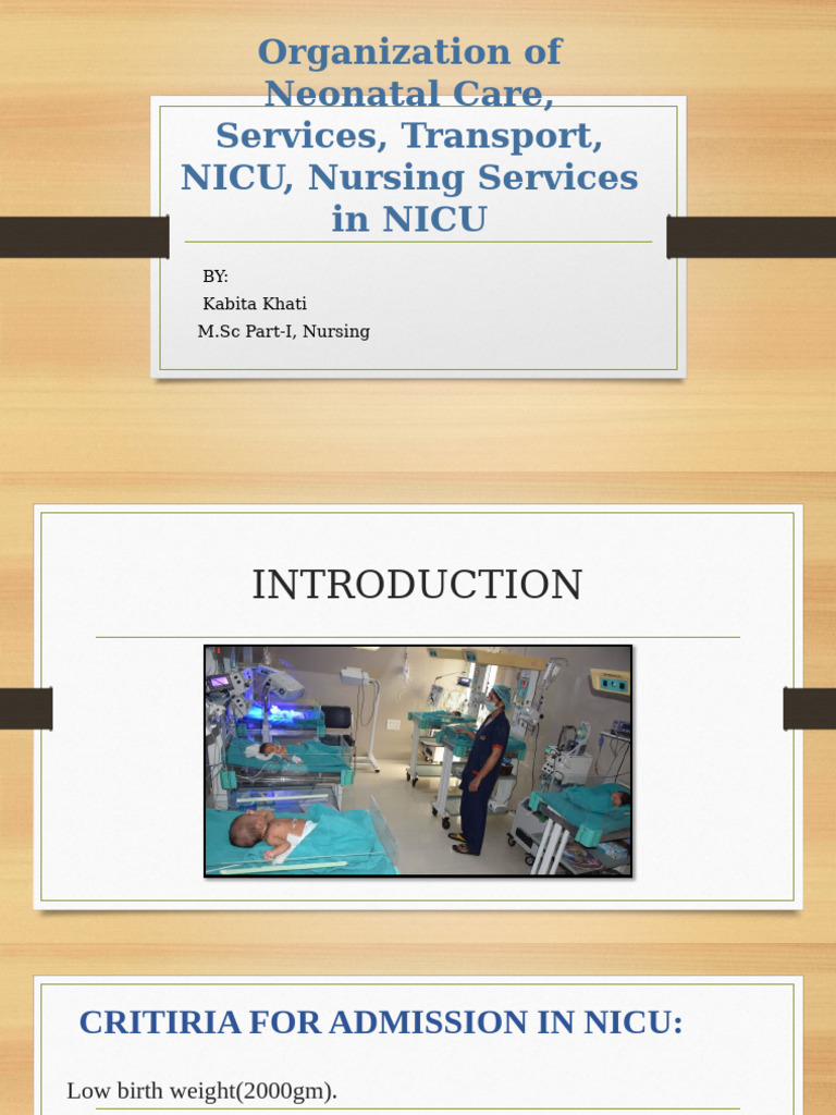 NICU Organization and Care Guidelines | PDF | Neonatal Intensive Care ...