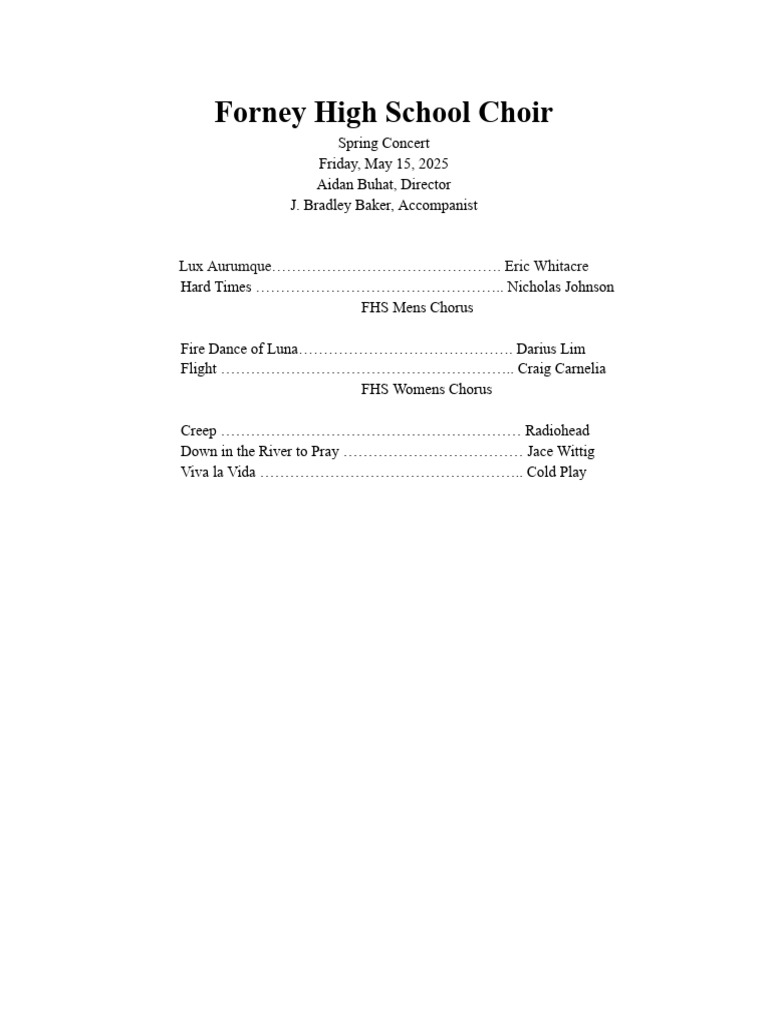 Choir Program | PDF