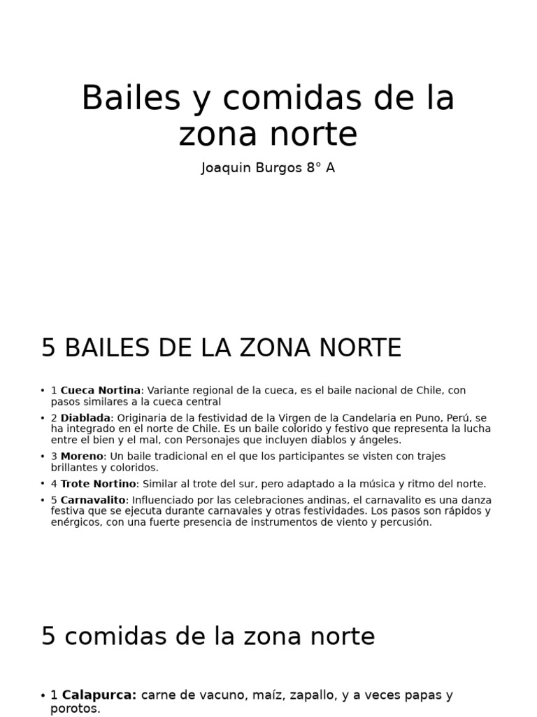 Bailes y Comidas de La Zona Norte | PDF