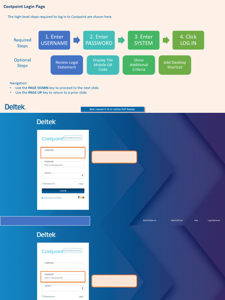 Costpoint Login Guide with QR Code | PDF | Qr Code | Login