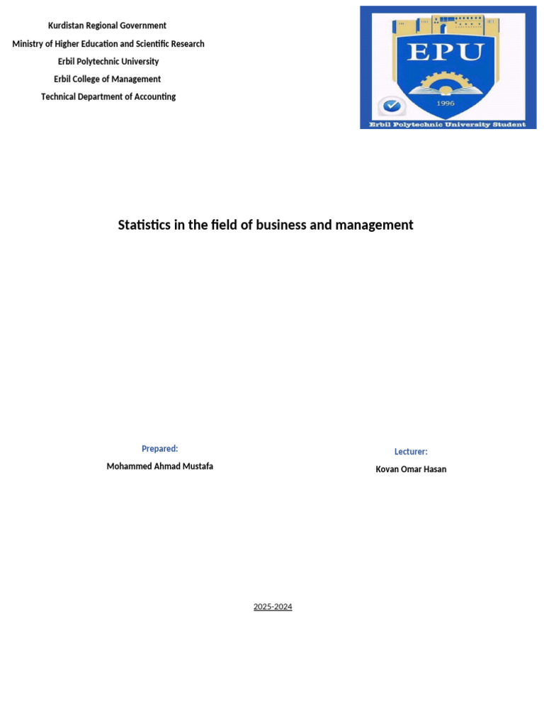 Role of Statistics in Business Management | PDF | Statistics | Black ...