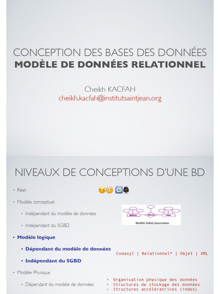 Modèle Relationnel des Bases de Données | PDF | Modèle relationnel ...
