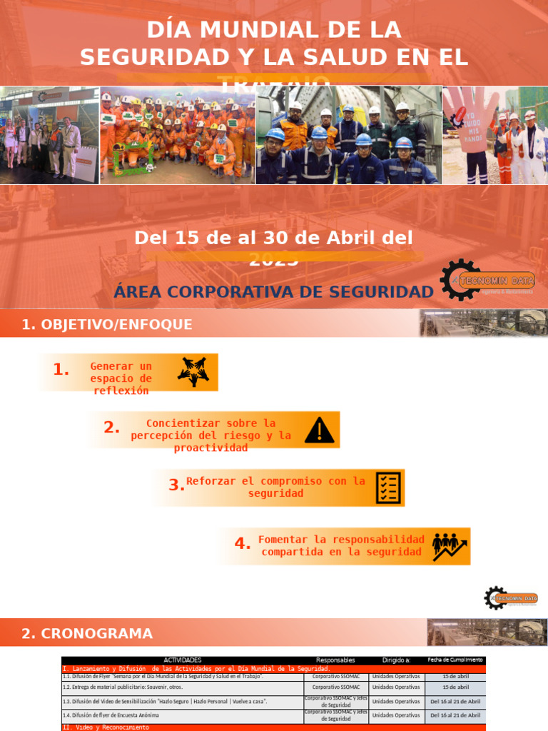 Actividades Día Mundial SST 2025 | PDF | Seguridad y salud ocupacional