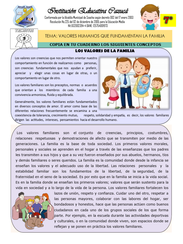 Valores Fundamentales en la Familia | PDF | Familia | Amor