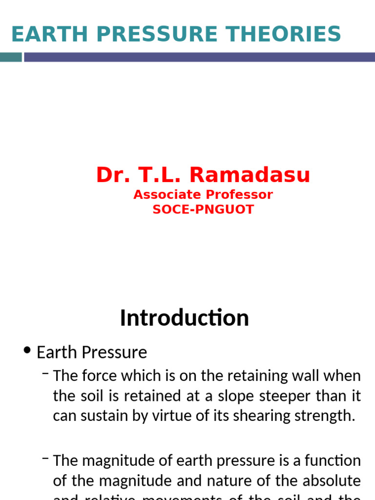 Earth Pressure Theories Overview | PDF | Mechanics | Applied And ...