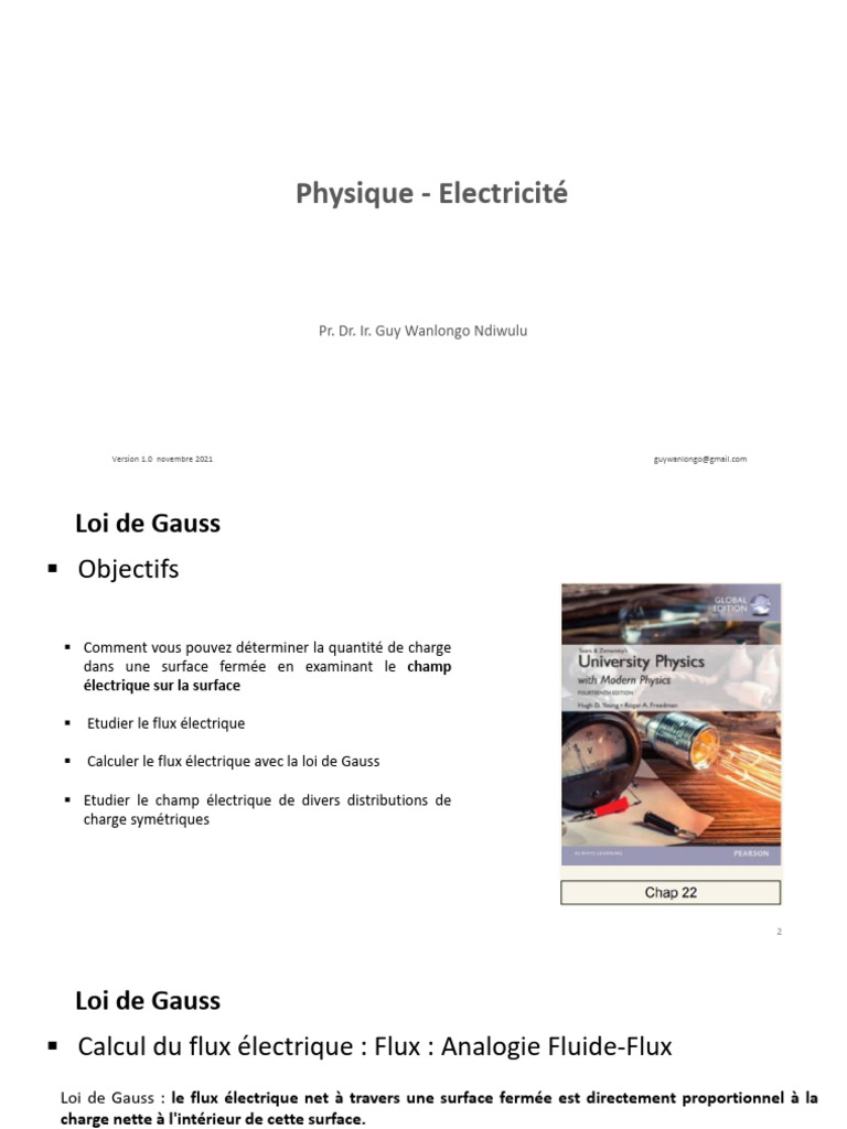 Étude du Flux Électrique et Loi de Gauss PDF Flux (mathématiques — free download